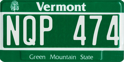VT license plate NQP474