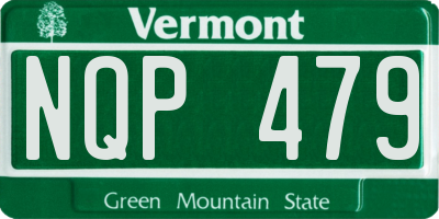 VT license plate NQP479