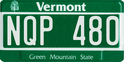 VT license plate NQP480