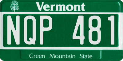 VT license plate NQP481