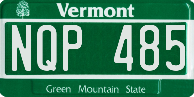 VT license plate NQP485