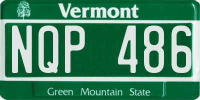VT license plate NQP486