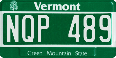 VT license plate NQP489