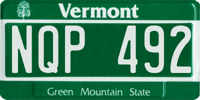 VT license plate NQP492