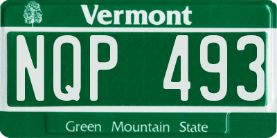 VT license plate NQP493