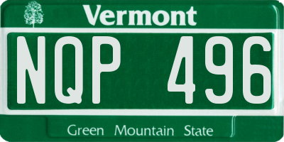 VT license plate NQP496