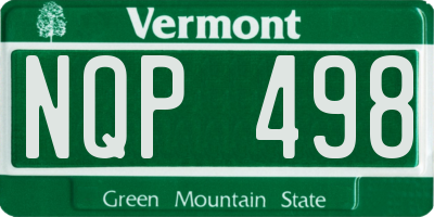 VT license plate NQP498