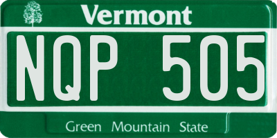 VT license plate NQP505