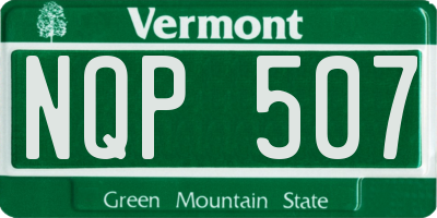 VT license plate NQP507