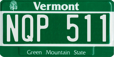 VT license plate NQP511