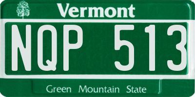 VT license plate NQP513
