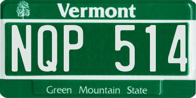 VT license plate NQP514