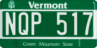 VT license plate NQP517