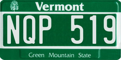 VT license plate NQP519