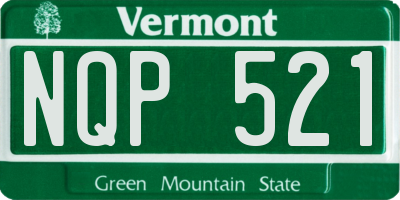 VT license plate NQP521