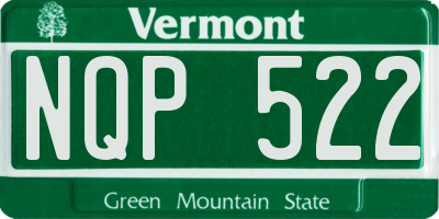VT license plate NQP522