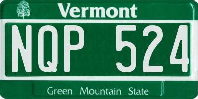 VT license plate NQP524