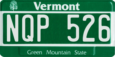 VT license plate NQP526