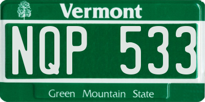 VT license plate NQP533