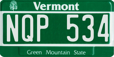 VT license plate NQP534