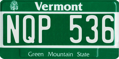 VT license plate NQP536