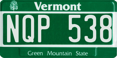 VT license plate NQP538