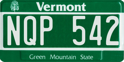 VT license plate NQP542
