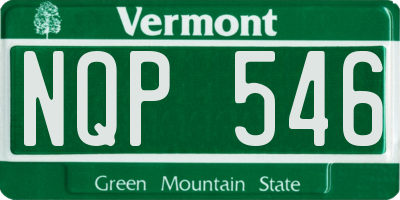 VT license plate NQP546