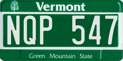 VT license plate NQP547
