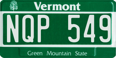 VT license plate NQP549