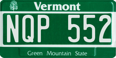 VT license plate NQP552