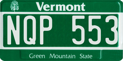 VT license plate NQP553