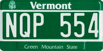 VT license plate NQP554