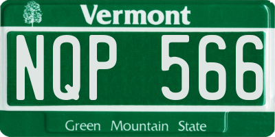 VT license plate NQP566