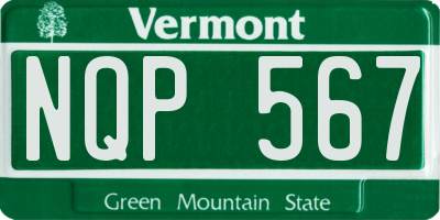 VT license plate NQP567