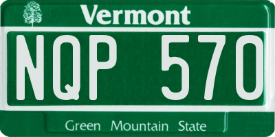 VT license plate NQP570
