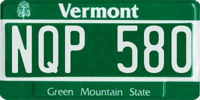 VT license plate NQP580