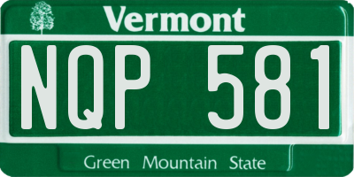 VT license plate NQP581