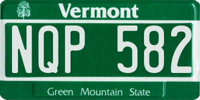 VT license plate NQP582