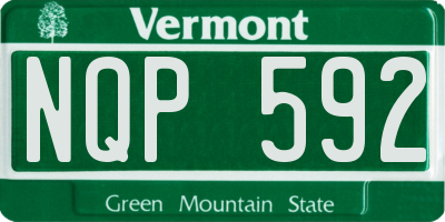 VT license plate NQP592