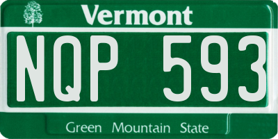 VT license plate NQP593
