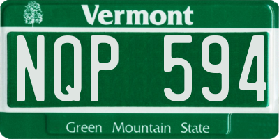 VT license plate NQP594