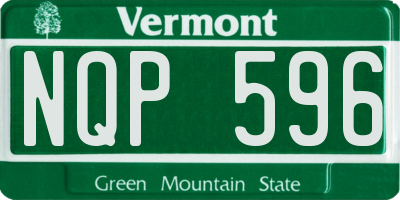 VT license plate NQP596
