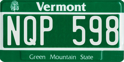 VT license plate NQP598