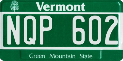 VT license plate NQP602