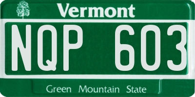 VT license plate NQP603