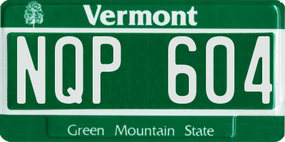 VT license plate NQP604