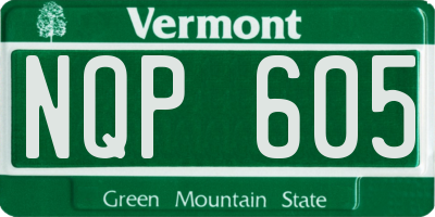 VT license plate NQP605