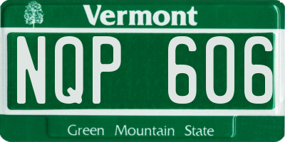 VT license plate NQP606