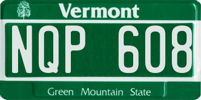 VT license plate NQP608